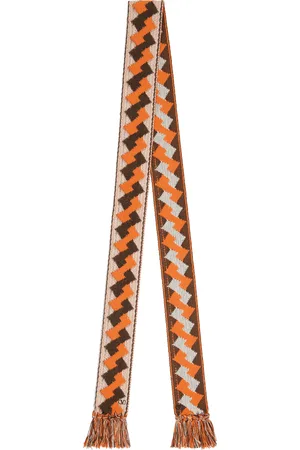 VALENTINO GARAVANI Brown & Orange Jacquard Scarf