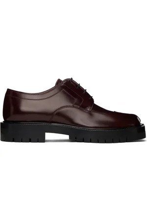 Maison Margiela Burgundy Tabi County Lace-Up Oxfords