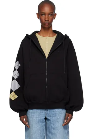 OPEN YY Black Argyle Box Hoodie