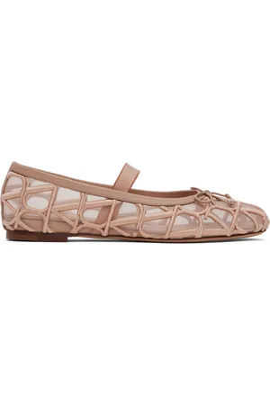 VALENTINO GARAVANI Pink Toile Iconographe Ballerina Flats