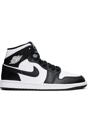 Nike White & Black Air Jordan 1 Mid Sneakers