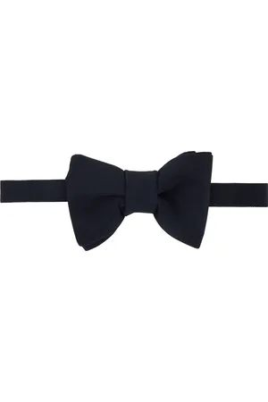 Tom Ford Navy Silk Mohair Faille Bow Tie