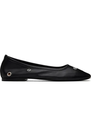 mfpen Black Eyelet Ballerina Flats
