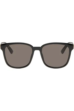 Gucci Black Lines Thin Square Acetate Sunglasses