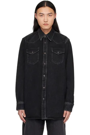 Acne Studios Black Flap Pockets Denim Shirt