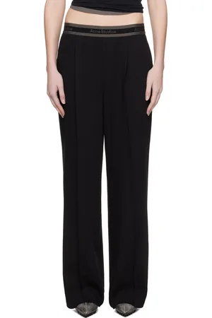 Acne Studios Black Logo Tape Trousers