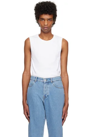 Rohe White Heavy Ribbed Jersey Tank Top