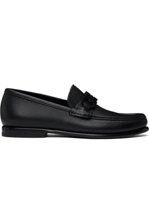 Salvatore Ferragamo Black Gancini Ornament Loafers