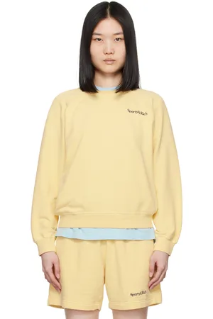 Sporty & Rich Yellow Serif Logo Sweatshirt