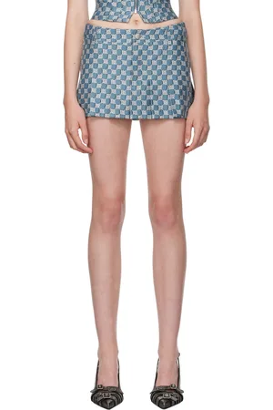 MISBHV Blue Monogram School Miniskirt