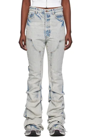 We11 Done Blue Wrinkled Jeans