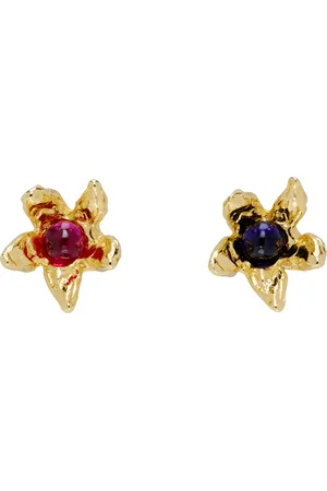Chopova Lowena Gold Claw Flower Stud Earrings