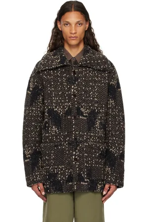 DRIES VAN NOTEN Brown Spread Collar Cardigan