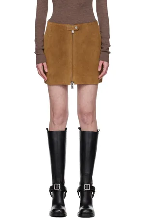 Holzweiler Tan Cia Suede Leather Miniskirt