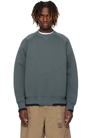 SACAI Gray Sponge Sweat Pullover Sweatshirt