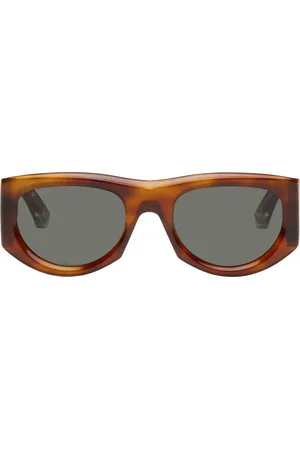 Gucci Brown Rectangular-Frame Sunglasses