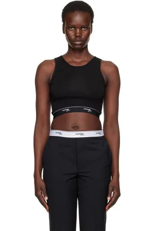 HOMMEGIRLS Black Logo Cropped Tank Top