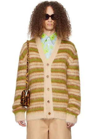 Marni Beige Striped Cardigan