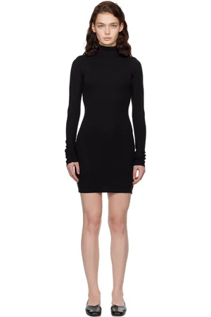 ÉTERNE Black Long Sleeve Turtleneck Minidress