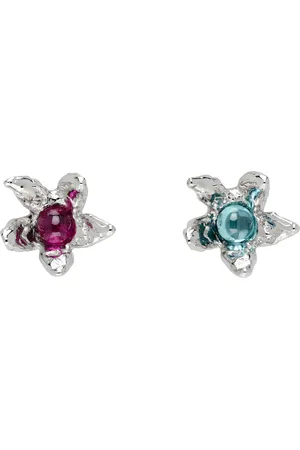 Chopova Lowena Silver Claw Flower Stud Earrings