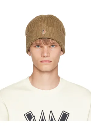 Moncler Beige Logo Beanie