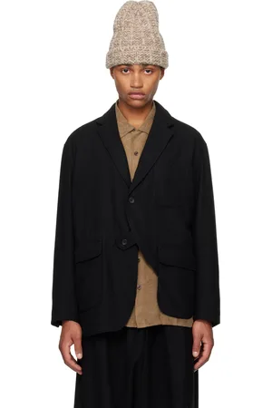ENGINEERED GARMENTS Black Flannel Slanted Blazer