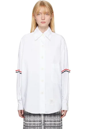 Thom Browne White Supersize RWB Armbands Shirt
