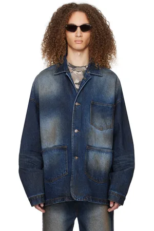 We11 Done Navy Oversized Denim Jacket