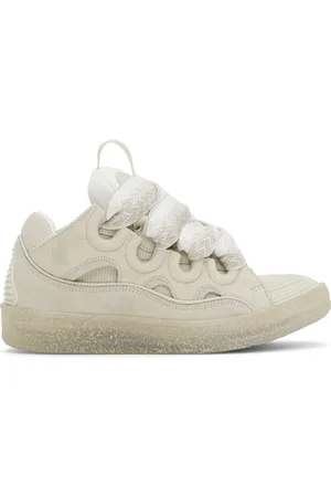 Lanvin Off-White Leather Curb Sneakers