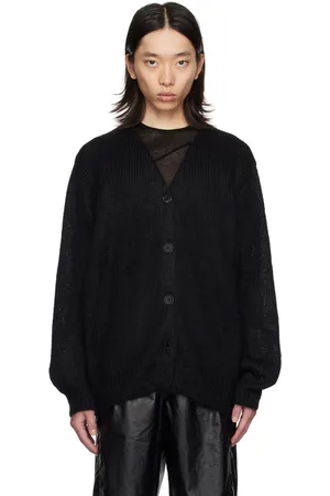 lesugiatelier Black Oversized Mohair Cardigan