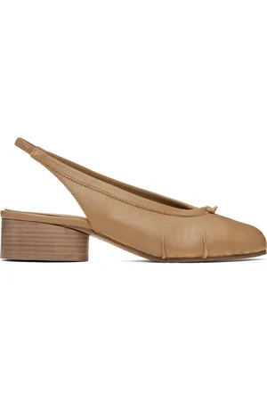 Maison Margiela Tan Tabi New Ballerina Slingback Heels