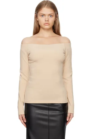 ESSE SSENSE Exclusive Beige Off-The-Shoulder Long Sleeve T-Shirt