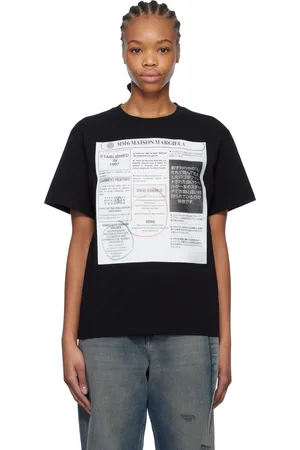 Maison Margiela Black Newspaper Print T-shirt