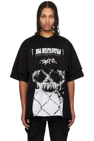JULIUS Black Ana-Cropped Double JD T-shirt