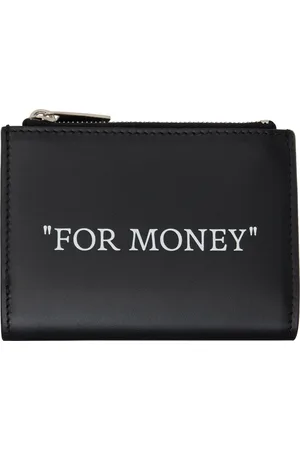 OFF-WHITE Black Quote Zipped Wallet