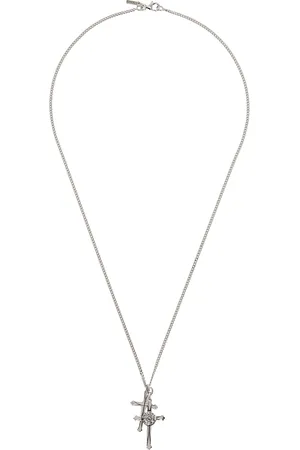 EMANUELE BICOCCHI Silver Large Double Cross Necklace