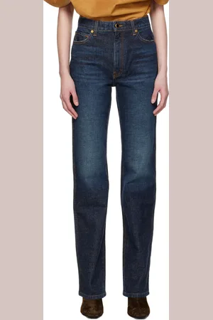 Khaite Navy Danielle Stretch Jeans