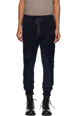 GREG LAUREN Navy Stitchwork 50/50 Sweatpants