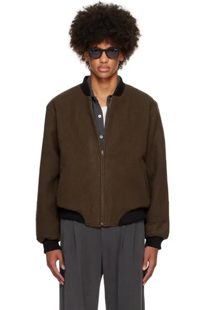 Small Talk Brown Wool Fleece Reversible Bomber Jacket