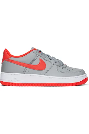Nike Kids Gray & Red Air Force 1 Big Kids Sneakers