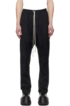 Rick Owens Black Hollywood Heavy Drawstring Long Trousers
