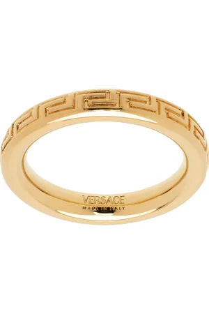 VERSACE Gold Engraved Greek Key Ring