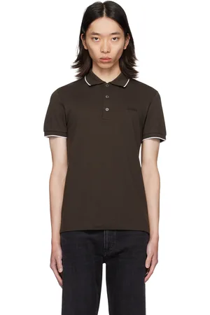Ermenegildo Zegna Brown Embroidered Logo Polo