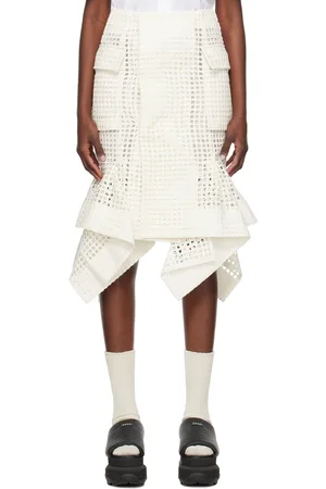 SACAI Off-White Handkerchief Midi Skirt