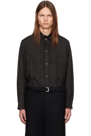 SACAI Black Pleated Shirt