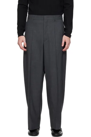 VALENTINO Gray Creased Trousers