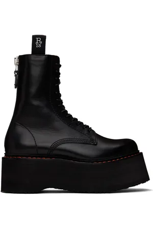 R13 Black Double Stack Boots