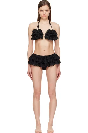 Chopova Lowena SSENSE Exclusive Black Ruffy Bikini