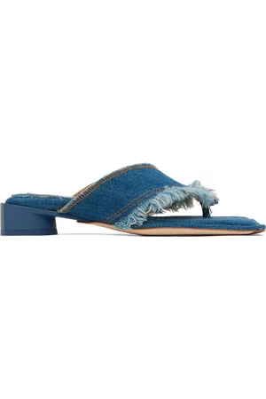 Miista Blue Pythia Denim Heeled Sandals