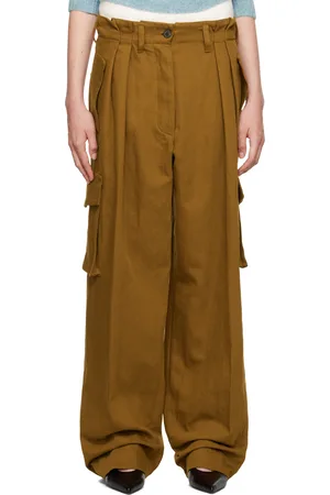 DRIES VAN NOTEN Brown Gabardine Trousers